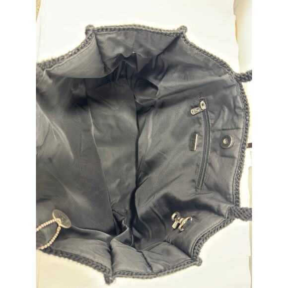 The Sak Black Crochet Shoulder Tote Bag - Picture 6 of 8